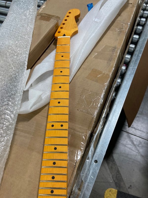 Photo 1 of **HAS SMALL CRACK TOP FRONT-SEE PICS**Amuic Strat Guitar Neck 22 Fret, 25.5" Canadian Maple Electric Guitar Neck for ST Style Guitar Parts Replacement