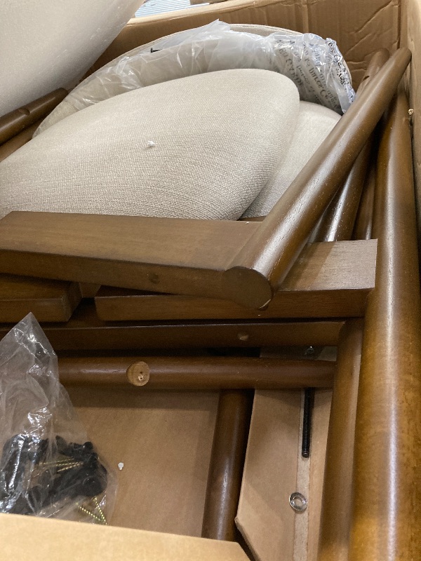 Photo 1 of ***2 STOOLS ONLY***
COLAMY Counter Height Bar Stools Set of 4, Kitchen Bar Stools with Back, Mid Century Modern Upholstered, with Wood Legs for Kitchen Island Dining Room, Beige