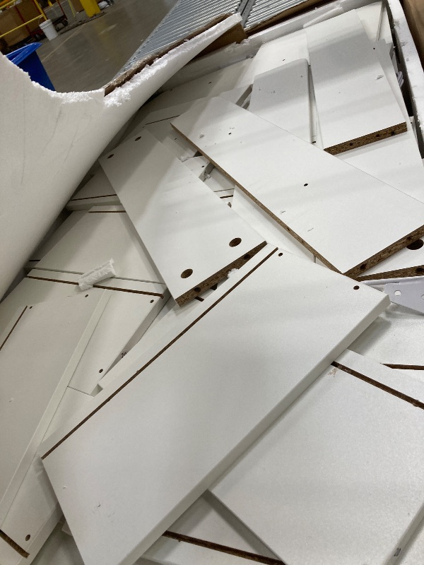 Photo 1 of **missing parts***LIVELYGLOW White Large Makeup Vanity Desk with Smart LED Mirror & Power Station, 43" Professional Dressing Table with 7 Drawers, 4 Open Shelves & Hairdryer Holder for Bedroom