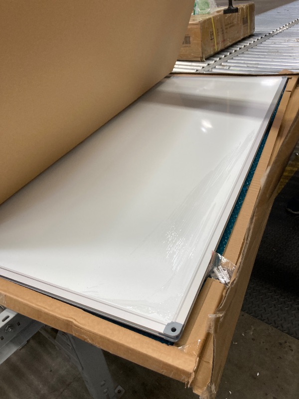 Photo 1 of **It's damaged but it works**DexBoard 60 x 48 Inch Magnetic Whiteboard (5 x 4 Ft) - Modern Aesthetic Dry Erase Board for Home Office Decor, Creative Studio & Video Background - Anti-Ghosting Surface with Pen Tray