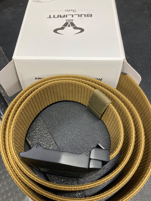 Photo 1 of ***Belt Clevis is missing***BULLIANT Tactical Belt for Men, Men Stretch Nylon Web Gift Belt 1.5"-Hiking Rigger Military Work-Quick Release(Wood Thrush,34"-38" Waist Adjustable)***Belt Clevis is missing***