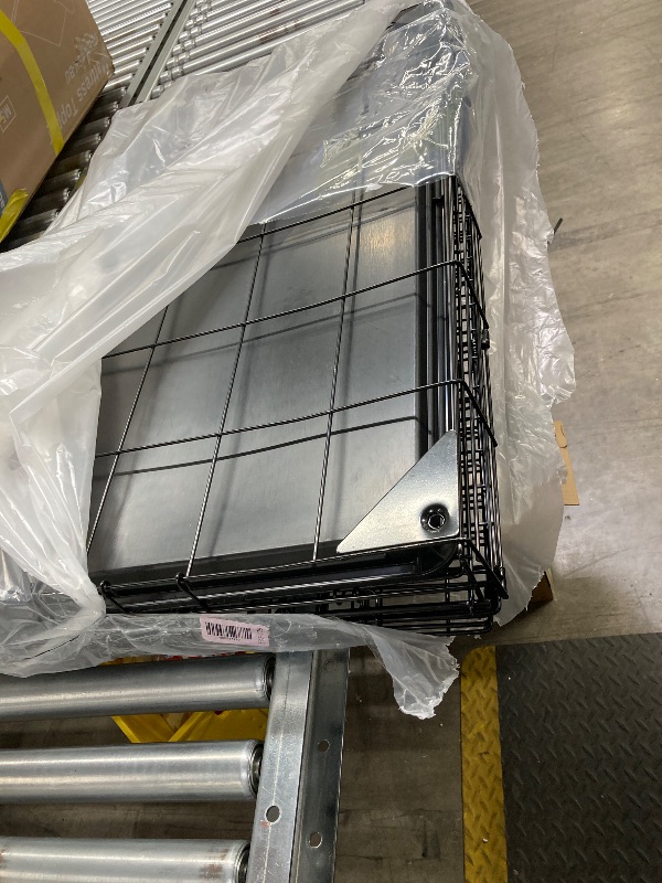 Photo 1 of ****Missing Wheels***Amazon Basics Large 3-Tier Cat Cage Playpen with Easy to Clean Removable Tray, Front Doors, Portable, Foldable, 35.8" x 22.4" x 50.6", Black