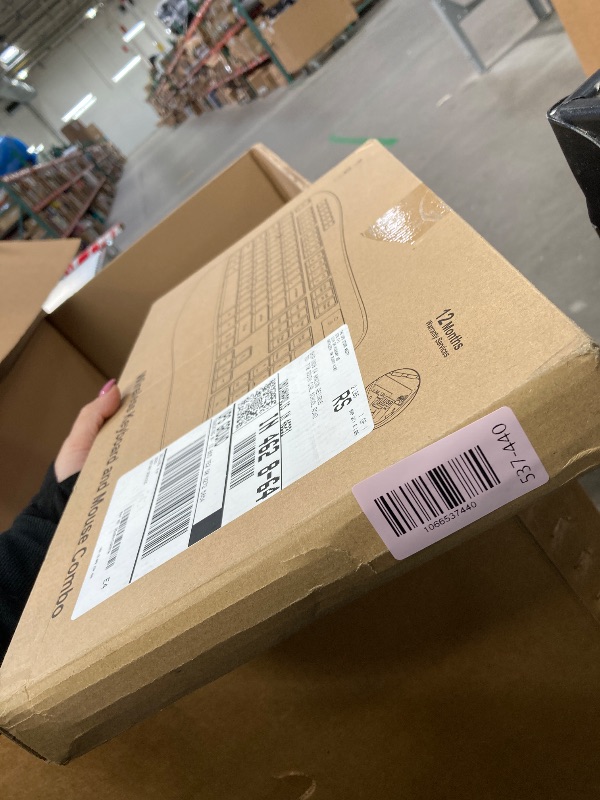 Photo 1 of ***MISSING USB***Wireless Keyboard Mouse Combo, EDJO 2.4G Full-Sized Ergonomic Keyboard with Comfortable Palm Rest and Optical Wireless Mouse for Windows, Mac OS PC/Desktops/Laptops (Classic Black)***MISSING USB***