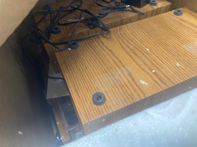 Photo 1 of **BROKEN LID**LP&No.1 Vinyl Record Players, Hi-Fi System Wireless Turntable Players with Stereo Bookshelf Speakers, Built-in Phono Preamp, Belt Drive 3-Speed,Yellow Wood