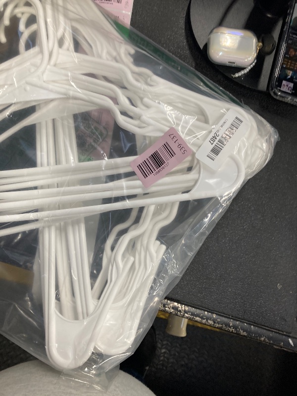 Photo 1 of ***MISSING ABOUT 5***HOUSE DAY Plastic Hangers 20 Pack - White Clothes Hangers with Non-Slip Shoulder Grooves, Durable and Sturdy T-Shirt, Dress, Coat Hanger, Space Saving Design Perfect for Closet Organizers and Storage***MISSING ABOUT 5***