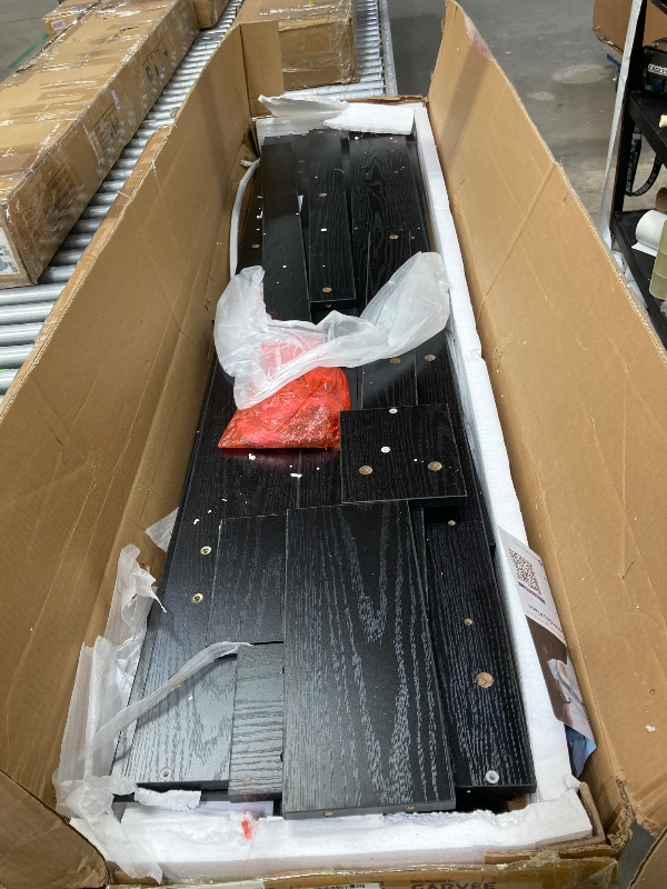 Photo 1 of ***MISSING PARTS*Treocho Black Console Table with Drawer and Storage Shelves, Foyer Sofa Table Narrow for Entryway, Living Room, Hallway