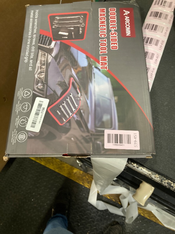 Photo 1 of ?Arcomin 3PC Flexible Magnetic Tool Mat & Tray Holder - Magnetic Tool Tray, Flexible Magnetic Mat, PVC & Non-Slip for Garage Workshop, Auto Repair Tools (12.8x9.8/12.6x4/6.3x5.3in)