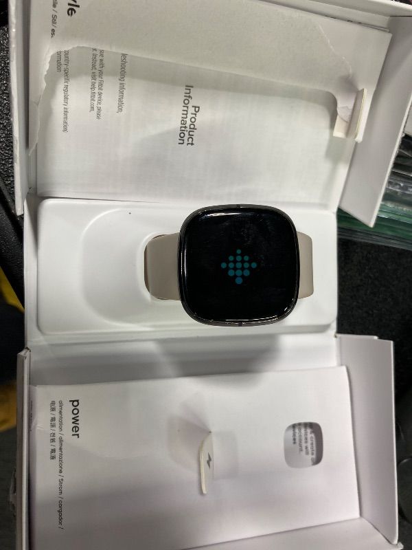 Photo 1 of (***Used***) Fitbit Sense Advanced Smartwatch with Tools for Heart Health, Stress Management & Skin Temperature Trends, White/Gold, One Size (S & L Bands Included)