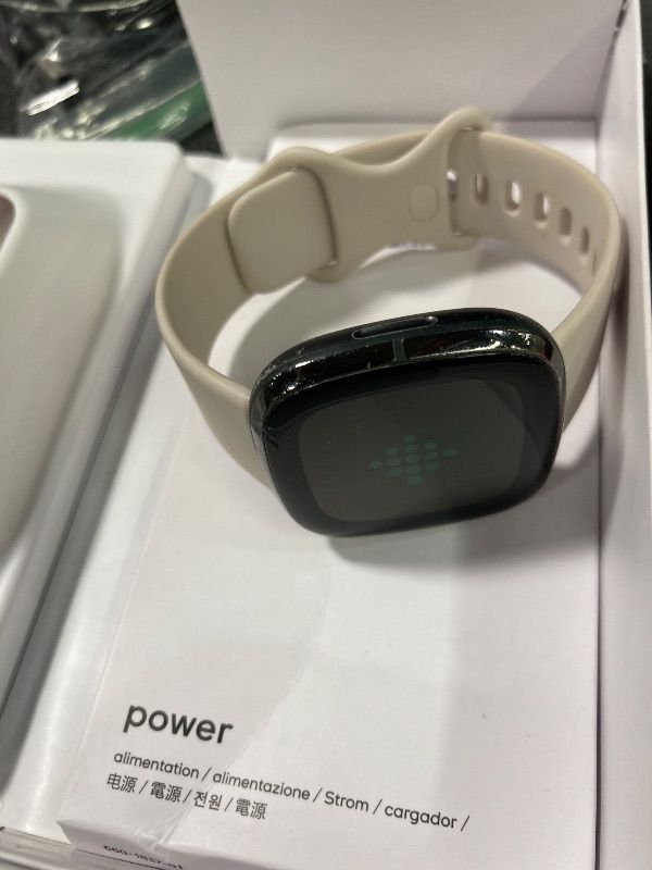 Photo 1 of (***Used***) Fitbit Sense Advanced Smartwatch with Tools for Heart Health, Stress Management & Skin Temperature Trends, White/Gold, One Size (S & L Bands Included)