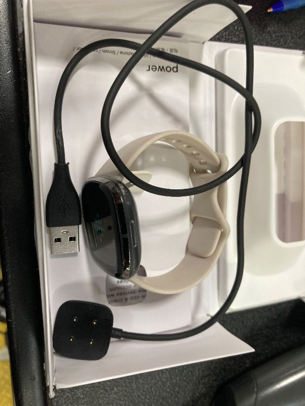 Photo 1 of (***Used***) Fitbit Sense Advanced Smartwatch with Tools for Heart Health, Stress Management & Skin Temperature Trends, White/Gold, One Size (S & L Bands Included)