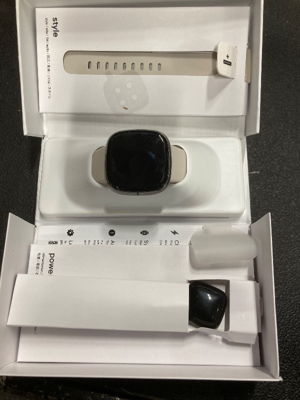 Photo 1 of (***Used***) Fitbit Sense Advanced Smartwatch with Tools for Heart Health, Stress Management & Skin Temperature Trends, White/Gold, One Size (S & L Bands Included)