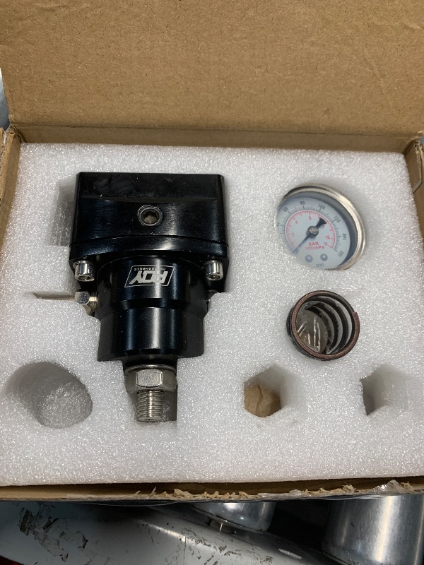 Photo 1 of **MISSING FITTINGS** PQY Adjustable Fuel Pressure Regulator Kit 3-70PSI with AN8 Feed Port and AN6 Return Port (black)