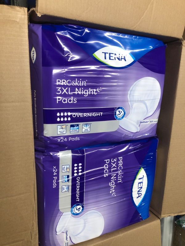 Photo 1 of ***FACTORY SEALED***TENA ProSkin 3XL Overnight Incontinence Pads for Women and Men, 48 Count