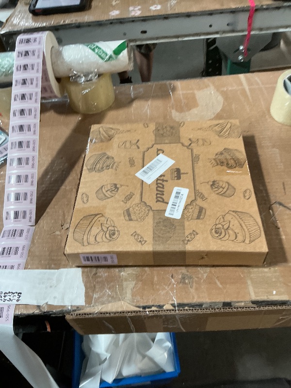 Photo 1 of ***MISSING PIECES*** Tosnail 3-Pack 3-Tiers White Plastic Cupcake Stand, Dessert Serving Trays, Party Serving Tray Fruit Pastry Holders Catering Tray for Wedding, Party, Gathering - Round with Gold Rod