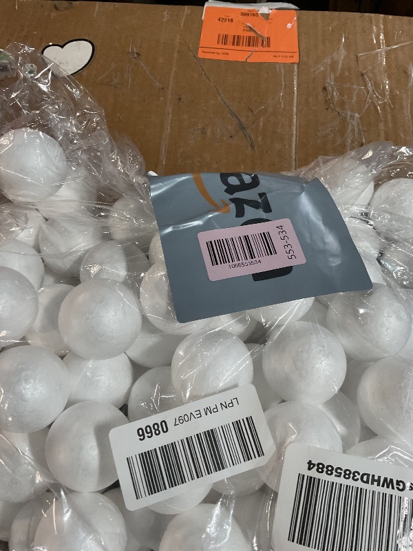 Photo 1 of **BAGGED** Evershine 60 Pack 2 Inch Craft Foam Ball - White Smooth Craft Foam Polystyrene Balls for DIY Craft and Art School Project