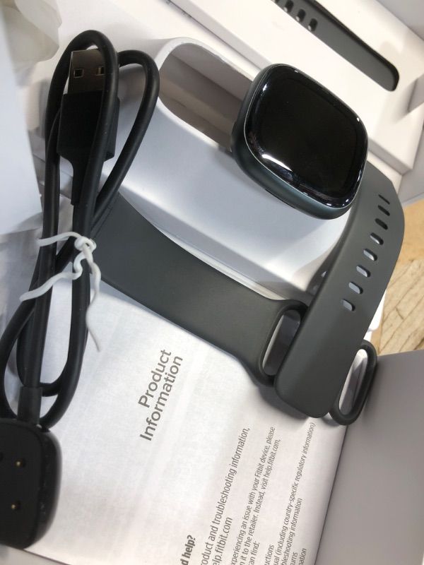 Photo 1 of ***PARTS ONLY***Fitbit Sense 2 Advanced Health and Fitness Smartwatch with Tools to Manage Stress and Sleep, ECG App, SpO2, 24/7 Heart Rate and GPS, Shadow Grey/Graphite, One Size (S & L Bands Included)