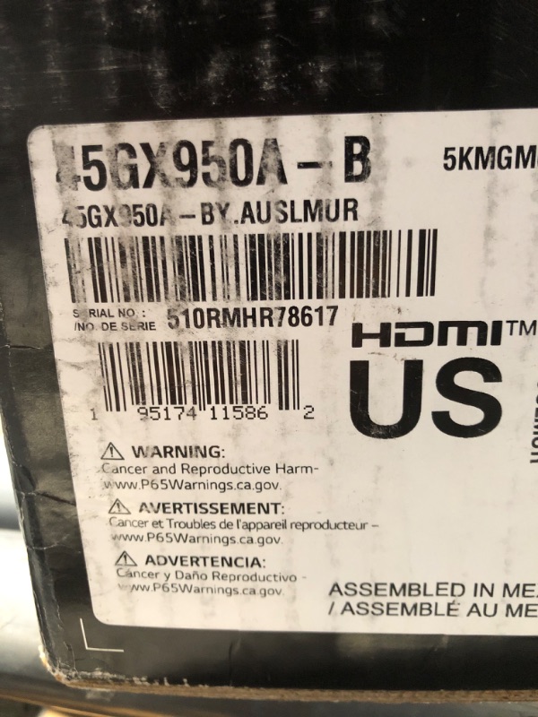 View 2 of ****OPENED FOR INSPECTION***LG 45GX950A-B 45-inch Ultragear 5K2K WUHD (5120 x 2160) OLED Curved Gaming Monitor, Dual-Mode, 165Hz, 0.03ms, NVIDIA G-Sync, AMD FreeSync Premium Pro, HDR True Black 400, USB Type-C 90W, DP2.1