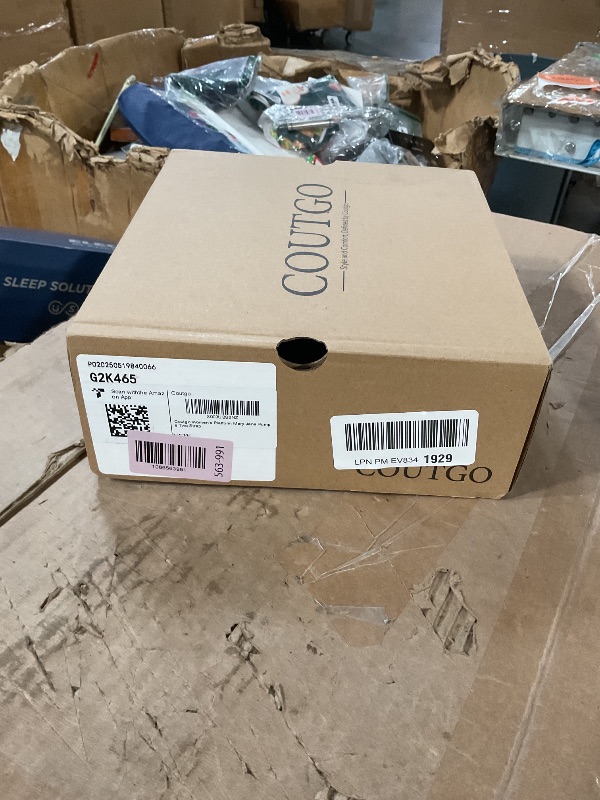 Photo 1 of ***(HEAVILY USED/ MINOR DAMAGE)***Coutgo Women's Platform Mary Jane Pumps Two Strap Square Toe Chunky Block Heel Sandals Party Shoes, Deep Red, Size 6