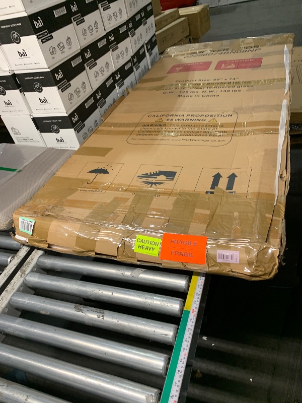 Photo 1 of ***missing 2 door handlesTRUCK/TRAILER PICKUP ONLY*** Frameless Shower Door, 5/16" (8mm) Clear Tempered Glass Shower Door, 56-60" W x 74" H, Quiet Soft-Close, Reversible Installation, SGCC Certified (Brushed Nickel-Double Sliding Style A, 60" W x 74" H)