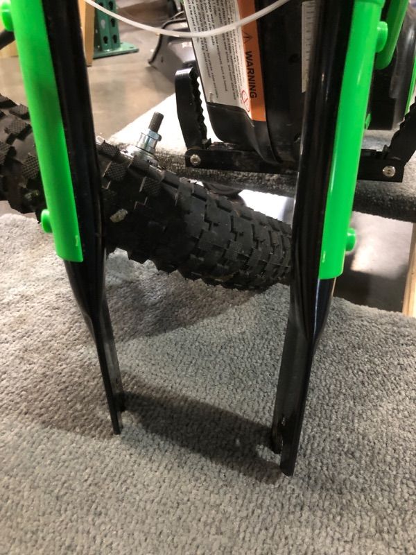 Photo 1 of ***DAMAGED, SEE PHOTOS*** ELEMARA Electric Motorcycle, 350W Eelectric Dirt Bike for Kids, 15.5 mph & 150lb Max, w/Music & Bluetooth, Chain-Driven Motor,Twist-Grip Throttle & Hand-Operated Rear Brake,12" Air-Filled Tires-Green