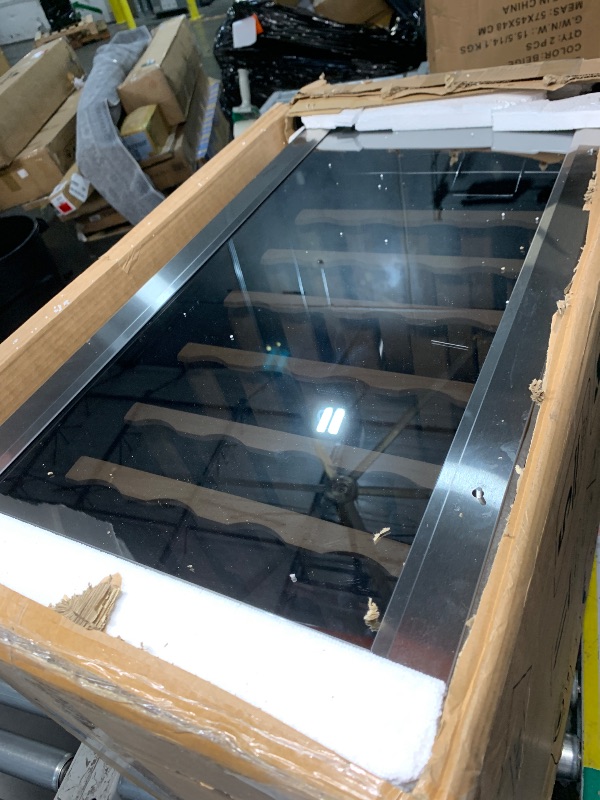 Photo 1 of ***GLASS SCRATCHED, SEE PHOTOS*** Ivation 28 Bottle Compressor Wine Cooler Refrigerator w/Lock | Large Freestanding Wine Cellar For Red, White, Champagne or Sparkling Wine | 41f-64f Digital Temperature Control Fridge Stainless Steel