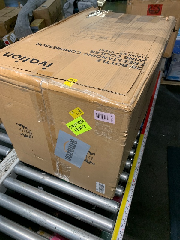 Photo 1 of ***GLASS SCRATCHED, SEE PHOTOS*** Ivation 28 Bottle Compressor Wine Cooler Refrigerator w/Lock | Large Freestanding Wine Cellar For Red, White, Champagne or Sparkling Wine | 41f-64f Digital Temperature Control Fridge Stainless Steel