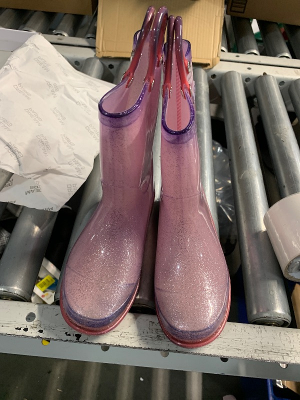 Photo 1 of ***(HEAVILY USED/ MINOR DAMAGE)***DREAM PAIRS Kids Rain Boots Glitter Boys Girls with Easy-on Handles Sparkly Waterproof Boots Outdoor Playing Rain Boots Unisex-Child,Size 13 Little Kid,Pink,KKEMRB2501