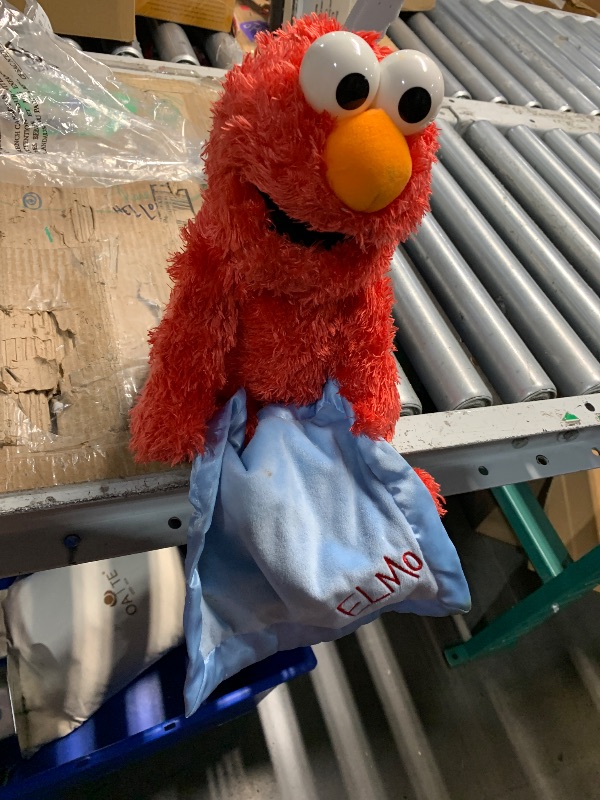 Photo 1 of ***(MINOR DAMAGE/ HEAVILY USED)***GUND Sesame Sesame Street Official Peek-a-Boo Elmo Animated Muppet Plush, Premium Plush Sensory Toy for Ages 18 Months & Up, Red/Blue, 15”