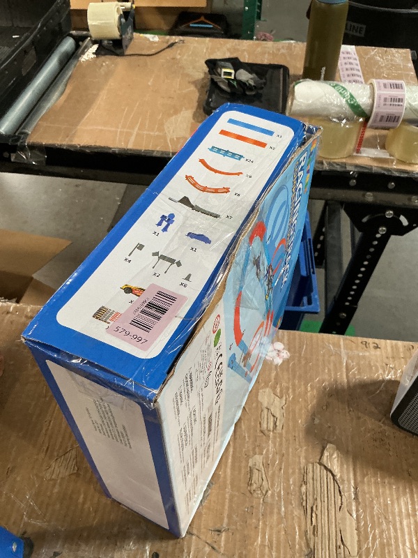 Photo 1 of ?Slot Car Race Track Sets with 360° Thrill Loops & 4 High-Speed Cars, 64 Pcs Large Flexible Racing Track for Kids Ages 3-5 4-8 8-12, Race Car Toys Gift for Boys Girls Birthday Christmas