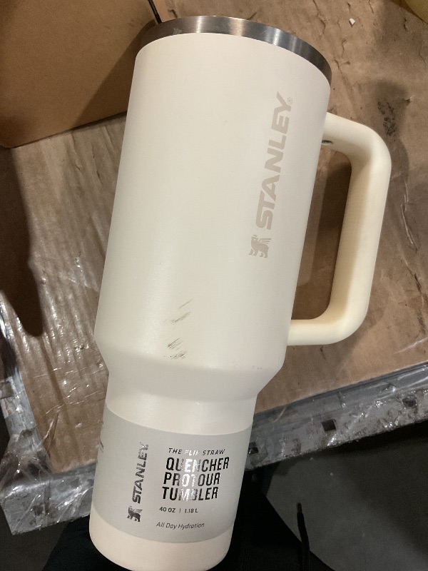 Photo 1 of )MISSING LID) STANLEY Quencher ProTour Flip Straw Tumbler with Leakproof Lid 40 oz | Built-In Straw and Handle | Cup Holder Compatible for Travel | Insulated Stainless Steel Cup | BPA-Free | Cream
