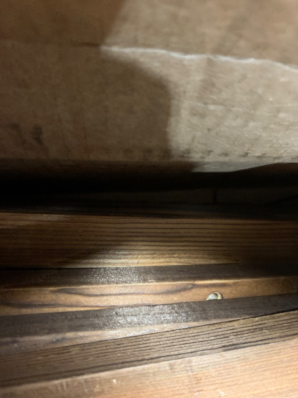 Photo 1 of ***(PARTS ONLY/MISSING PARTS/ NON FUNCTIONAL)***WouZglk Extra Large Corner Bread Box for Kitchen Countertop, 16.5 Inch Charred Pine 2-Tier Breadbox with Glass Wavy Door Panel, Vintage Farmhouse Style Wood Design (Pine Wood)