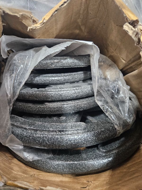 Photo 1 of ***STOCK PHOTO FOR REFERENCE ONLY***Fitvids 1 Inch Olympic Barbell Weight Plates Set, 45 LB(2.5-10 LB) Barbell Weight Set for Home Gym Strength Training, Double-grip Design ( Weight plates only