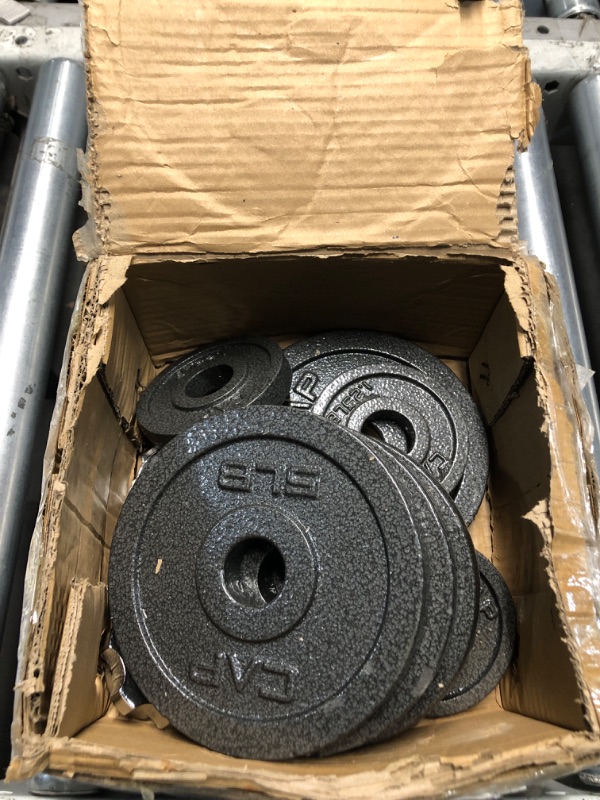 Photo 1 of ***STOCK PHOTO FOR REFERENCE ONLY ***CAP Barbell Cast Iron Standard 1-Inch Weight Plate Set – Barbell Weights for Home Gym, Strength Training, and Weightlifting, 10 lb Set of 4, Gray