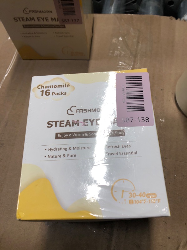 Photo 1 of ***FACTORY SEALED***FRSHMORN 16 Packs Steam Eye Mask, Heated Eye Mask for Sleeping, Warm Compress for Eyes, Self Heating Disposal Steam Mask for Home Sleep, Office, Spa, Travel Essentials Stocking Stuffers (Chamomile)