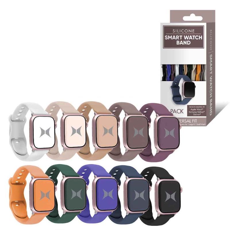 Photo 1 of ***PARTIAL SET, MISSING 2  - PRICE ADJUSTED*** 10-pack Woven Elastic Bands for the Apple Watch®, Fits all Apple Watch® Series and Sizes, Unisex
