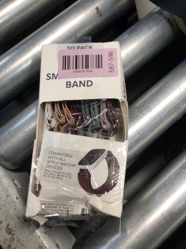 Photo 1 of ***PARTIAL SET, MISSING 2  - PRICE ADJUSTED*** 10-pack Woven Elastic Bands for the Apple Watch®, Fits all Apple Watch® Series and Sizes, Unisex
