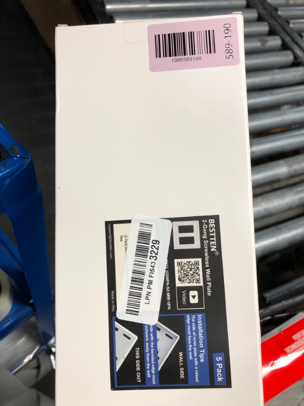 Photo 1 of (5 Pack) BESTTEN USWP6 Matte Snow White Screwless Decorator Wall Plate, 2-Gang Outlet Cover, Decor Switch Face Plate, H4.69” x W4.73”