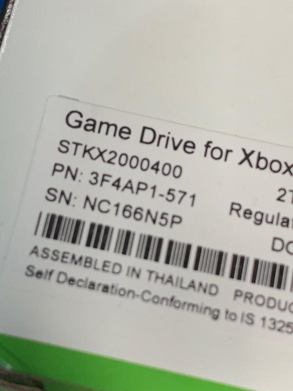Photo 1 of ***FACTORY SEALED***Seagate Game Drive for Xbox 2TB External Hard Drive Portable HDD - USB 3.2 Gen 1, Black with built-in green LED bar , Xbox Certified, 3 year Rescue Services (STKX2000400)