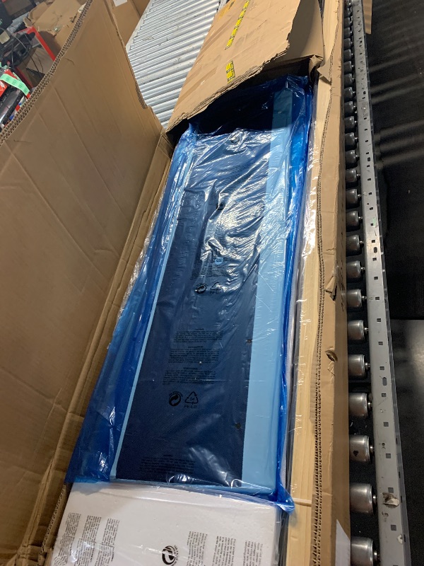 Photo 1 of ***PARTIAL SET Box 1 of 2***
Furnulem Twin Size Bed Frame with Charging Station and LED Lights, Platform Bed with Metal Slats, Grey Upholstered Headboard with 2-Tier Storage Shelves, No Box Spring Needed