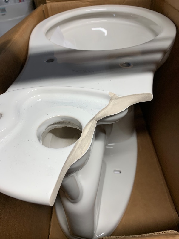 Photo 1 of ***ITEM IS DAMAGED/SEE PHOTOS

KOHLER Cimarron Round Toilet Bowl Only in White with Comfort Height