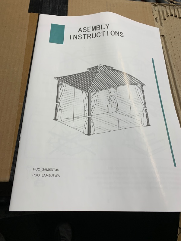 Photo 1 of ***STOCK PHOTO FOR REFERENCE ONLY***

YOLENY 10' x 12' Hardtop Gazebo, Metal Gazebo with Aluminum Frame, Double Galvanized Steel Roof, Curtains and Netting Included, Pergolas for Patios, Garden, Parties, Lawns