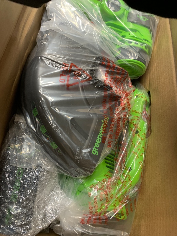 Photo 1 of **MISSING BATTERIES AND CHARGER**Greenworks 40V 16" Brushless Cordless (Push) Lawn Mower + Blower (350 CFM) + 13" String Trimmer (Bonus Spools), 4.0Ah + 2.0Ah Battery and Charger Included (75+ Compatible Tools)
