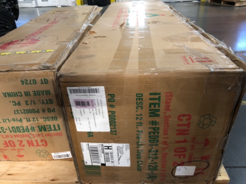 Photo 1 of ***EXTRA LARGE 2 Box SET***
12 ft. Pre-Lit Feel Real® Artificial Downswept Douglas® Fir Christmas Tree, Green, Clear Lights, Includes Stand