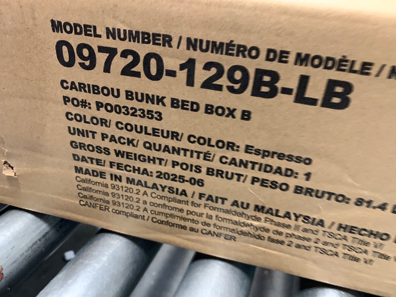 Photo 1 of ***Partial Set Box B Only***
Storkcraft Caribou Bunk Bed Twin Over Twin Bunk Bed (Espresso) - GREENGUARD Gold Certified, Twin Bunk Beds for Kids, Converts to 2 Individual Twin Beds, Bunk Beds for Kids