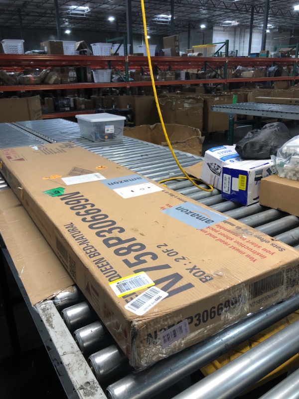 Photo 1 of *******************INCOMPLETE ITEM, THIS IS ONLY BOX #2 OUT OF 2 TOTAL****************
Christopher Knight Home Raven Modern Queen Size Bed Frame with Upholstered Headboard, Natural Wood Queen Size Platform Bed Frame and Headboard, No Box Spring Needed, Ea