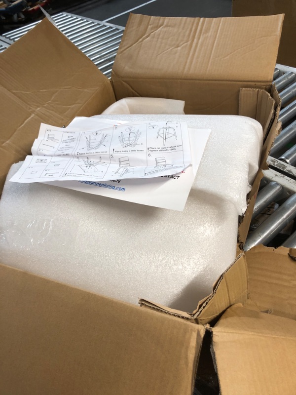 Photo 1 of ***PARTIAL SET - PRICE ADJUSTED***
Vienna Modern Counter Height Swivel Bar Stool with White Faux Leather Seat and Patterned Oak Wood Frame Set of 4