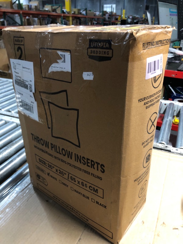 View 2 of ****************MISSING 1 OF THE PILLOWS***********
Euro Pillow Inserts 26 X 26 Pack Of 2 White Down Feather Pillow Stuffer Premium White Pillows For Bed Couch And Cushion