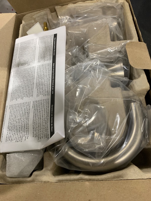 Photo 1 of Moen Ronan Spot Resist Brushed Nickel Two-Handle Widespread Modern Bathroom Faucet, Valve Included, 84023SRN