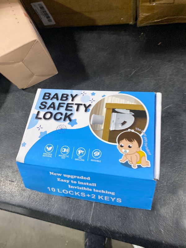 Photo 1 of 10 Pack Magnetic Cabinet Locks for Child Safety, Drawer Locks Baby Proofing, Magnetic Door Safety Locks for Cabinets and Drawers, Easy Installation No Tools Required (10 Pack and 2 Keys)