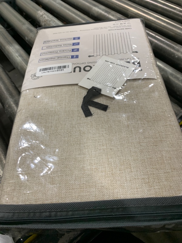 Photo 1 of 100% Blackout Shield Linen Blackout Curtains for Bedroom 90 Inches Long, Back Tab/Rod Pocket Living Room Drapes, Thermal Insulated Blackout Curtains 2 Panels Set, 50" W x 90" L, Oatmeal